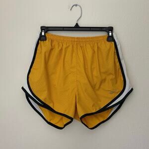 Nike Dri Fit Honeycomb Yellow Tempo Shorts Sporty athletic gym gear running y2k